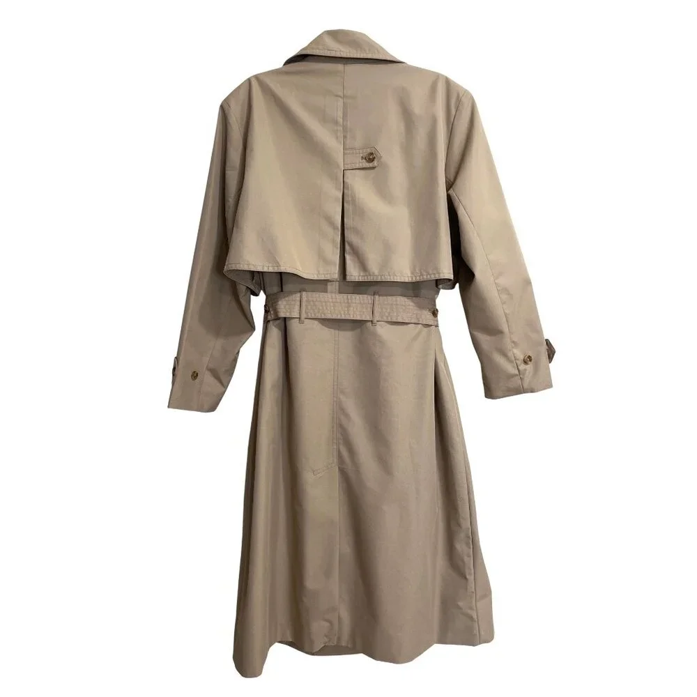 Banana Republic Classic Trench Coat Womens XL Classic Double Breasted Khaki - Picture 2 of 11